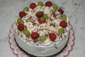 Slagroom taart fruit rond